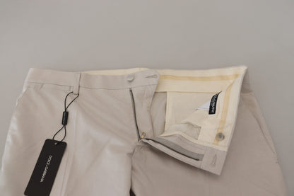 Dolce & Gabbana Elegant Off White Silk Blend Trousers