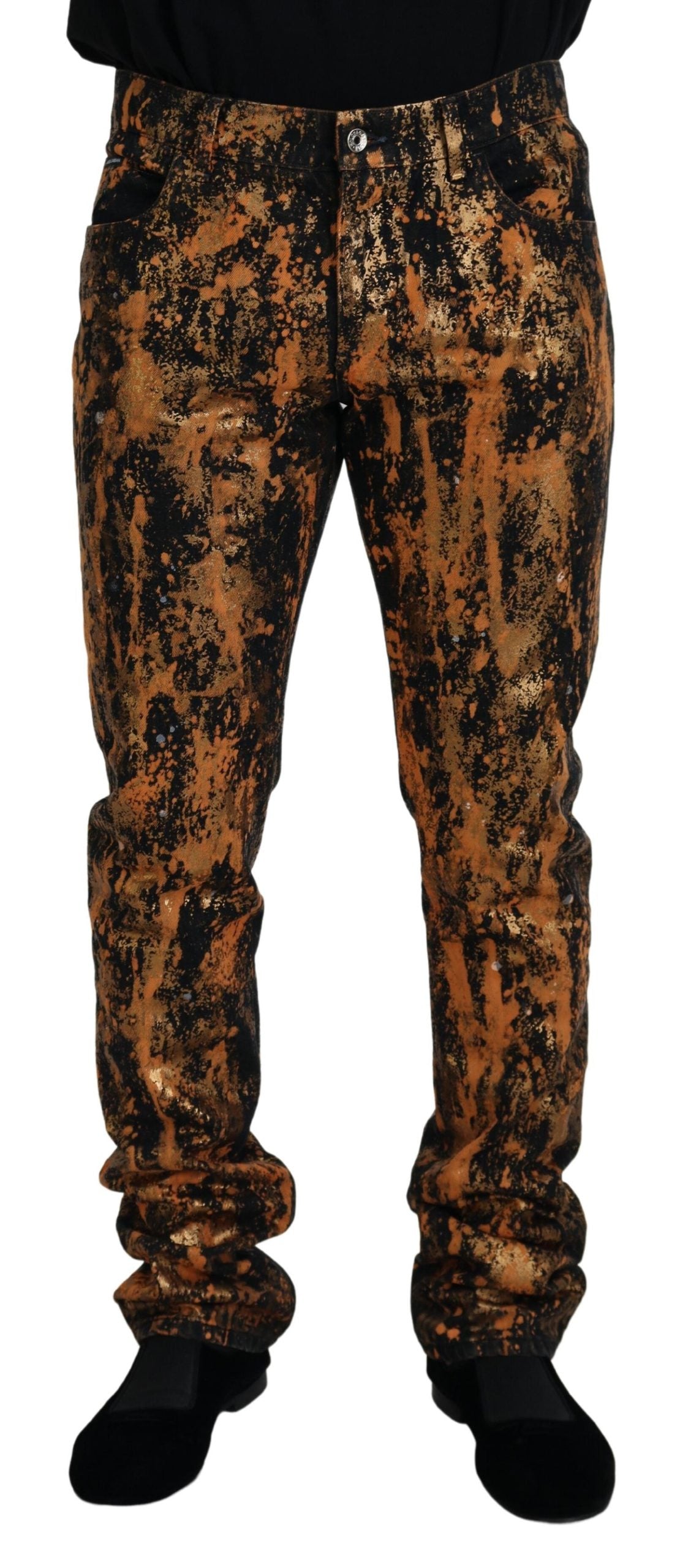 Dolce & Gabbana Golden Ash Cotton Denim Pants