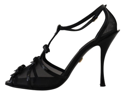 Dolce & Gabbana Elegant Black Stiletto Heeled Sandals