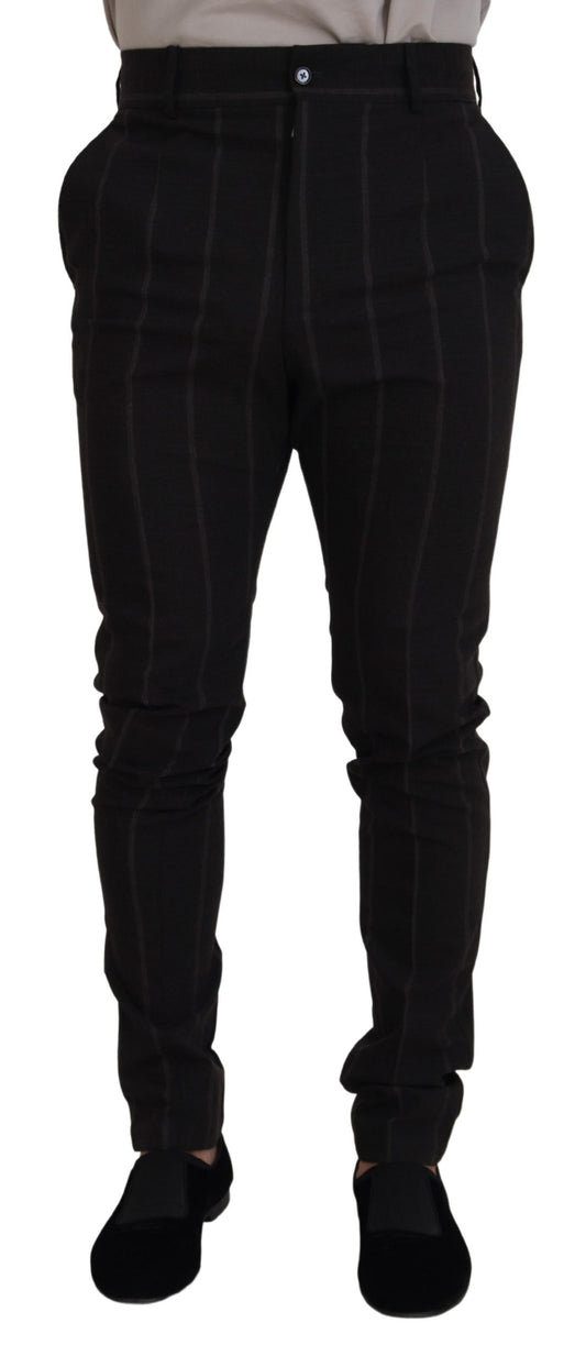 Dolce & Gabbana Elegant Black Striped Chino Pants