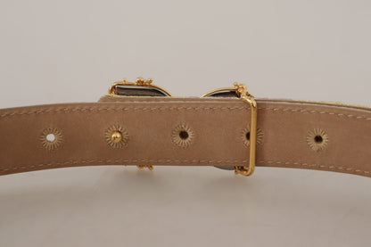 Dolce & Gabbana Chic Gold and Pink Leather Belt