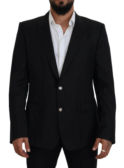 Dolce & Gabbana Elegant Black Martini Wool Blazer