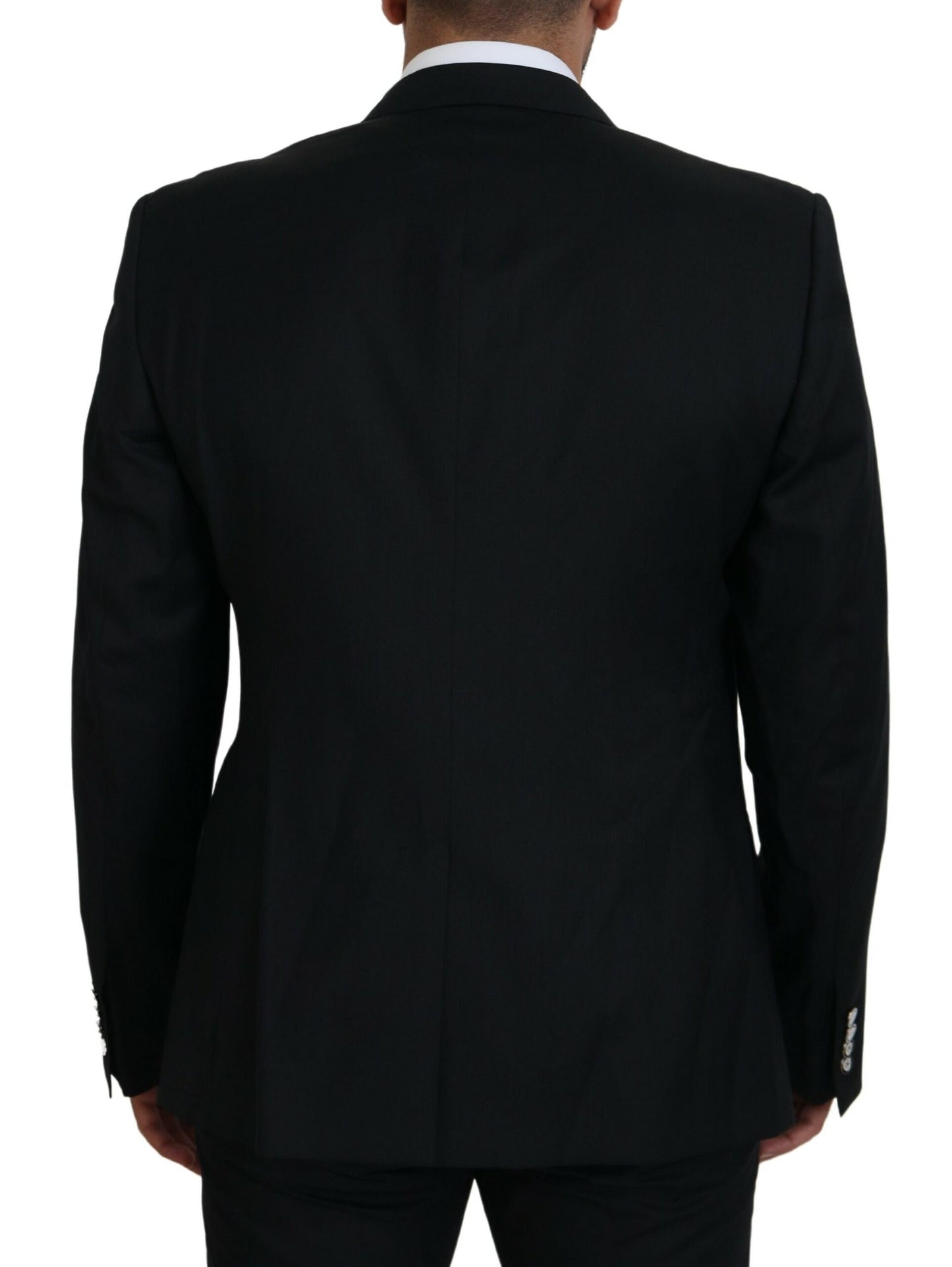 Dolce & Gabbana Elegant Black Martini Wool Blazer