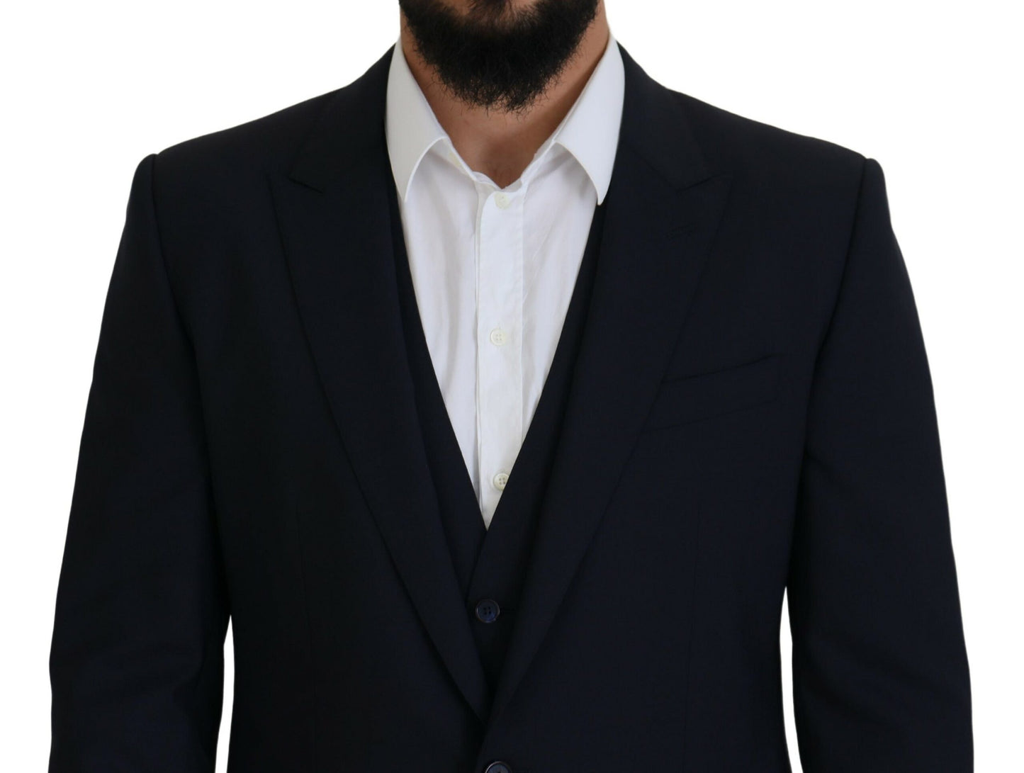 Dolce & Gabbana Elegant Navy Wool Blend Martini Blazer