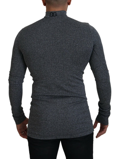 Dolce & Gabbana Elegant Dark Gray Pullover Sweater