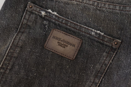 Dolce & Gabbana Exquisite Gray Denim Pants for the Modern Gentleman