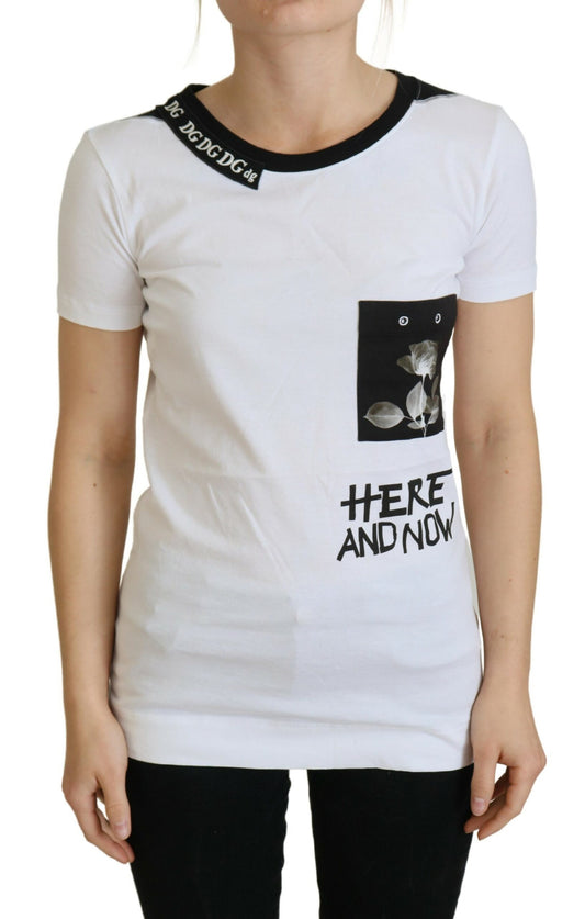 Dolce & Gabbana Chic Monochrome 'Here and Now' Cotton Tee