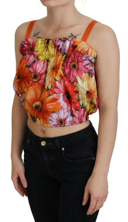 Dolce & Gabbana Floral Elegance Sleeveless Cropped Top