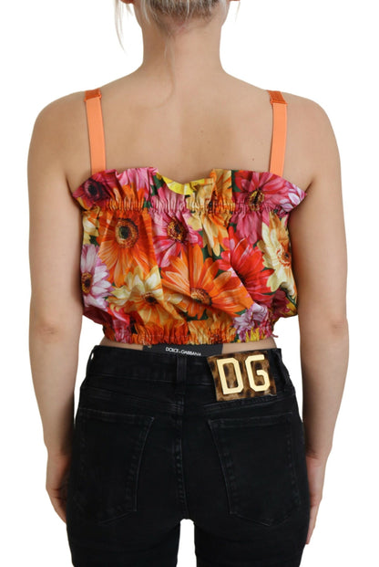 Dolce & Gabbana Floral Elegance Sleeveless Cropped Top