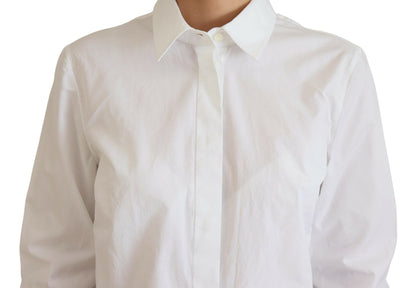 Dolce & Gabbana Elegant White Cotton Button-Up Top