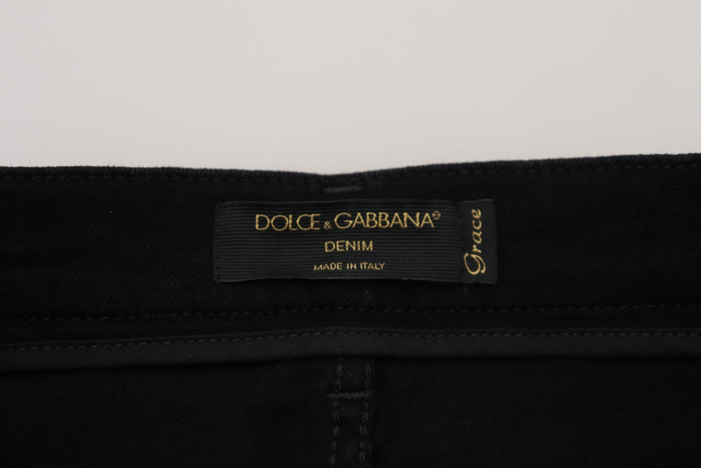 Dolce & Gabbana Chic High Waist Slim Fit Black Jeans