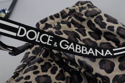 Dolce & Gabbana Multicolor Leopard Print Snow Pants