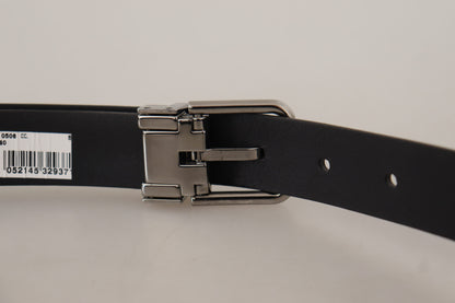 Dolce & Gabbana Elegant Black Leather Belt with Metal Buckle