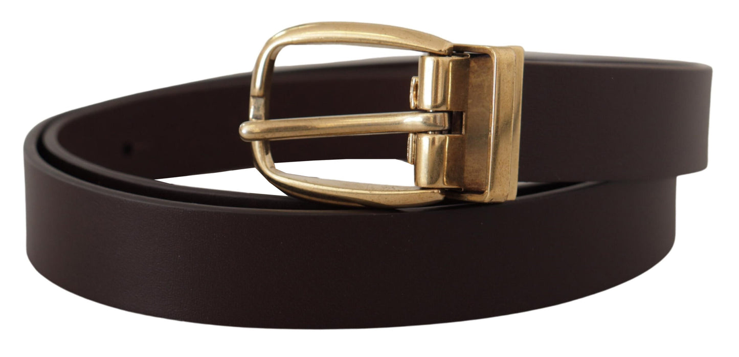 Dolce & Gabbana Elegant Dark Brown Leather Belt