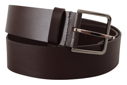 Dolce & Gabbana Elegant Dark Brown Leather Belt