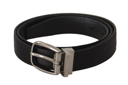 Dolce & Gabbana Elegant Silk Leather Belt with Logo Buckle