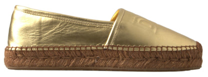 Dolce & Gabbana Golden Elegance Leather Espadrilles