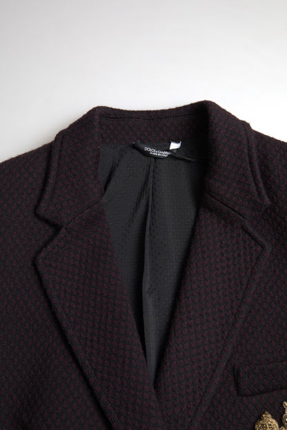 Dolce & Gabbana Elegant Purple Double Breasted Wool Blazer