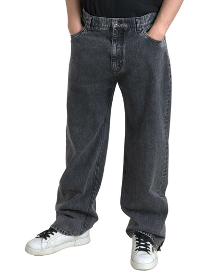 Dolce & Gabbana Elegant Dark Grey Straight Denim Jeans