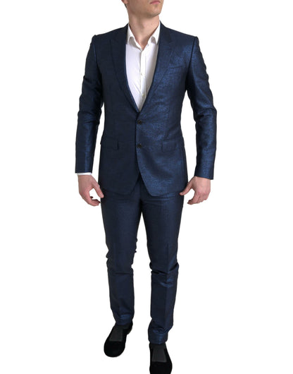 Dolce & Gabbana Metallic Blue Martini Slim Fit Suit