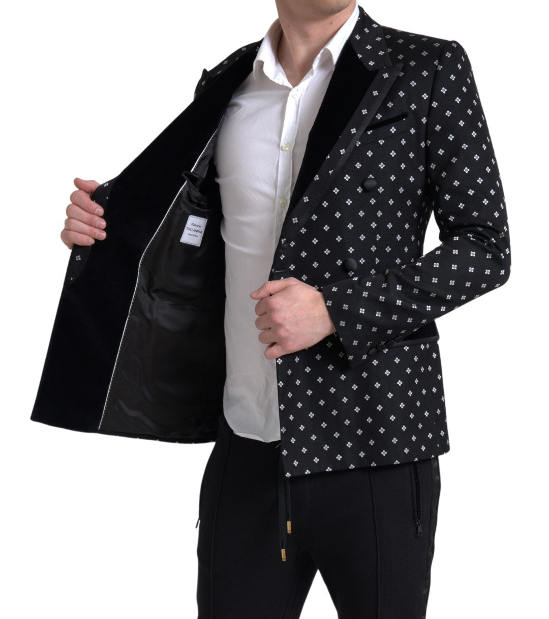 Dolce & Gabbana Elegant Geometric Patterned Slim Blazer