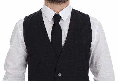 Dolce & Gabbana Sleek Gray Wool Dress Vest