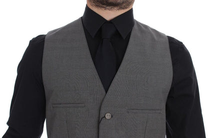 Dolce & Gabbana Elegant Gray Slim Fit Dress Vest