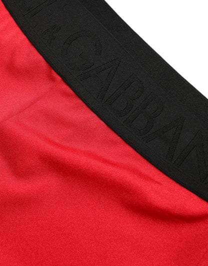 Dolce & Gabbana Elegant High Waist Red Leggings