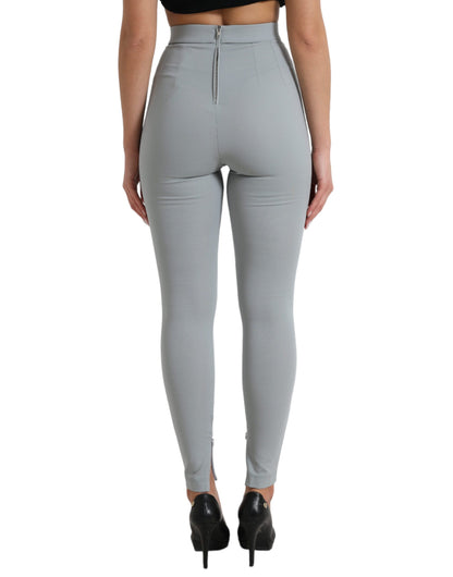 Dolce & Gabbana Elegant High Waist Leggings in Gray