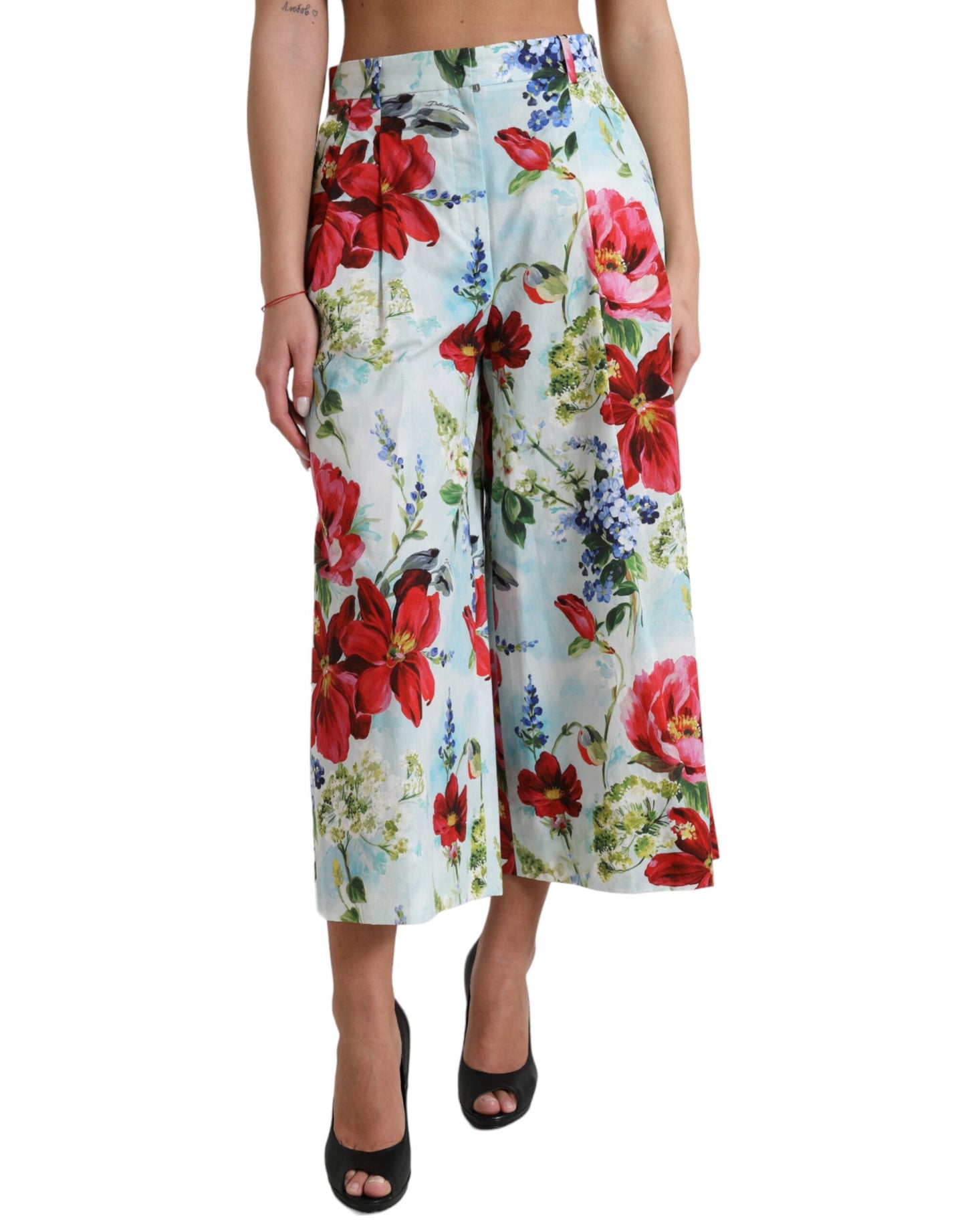 Dolce & Gabbana Floral High Waist Wide Leg Pants