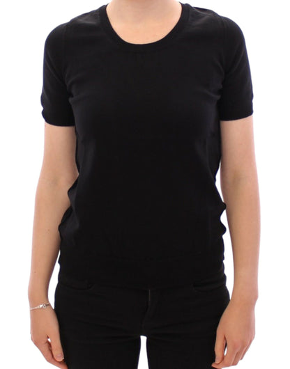 Dolce & Gabbana Elegant Black Cotton Crew-neck Tee