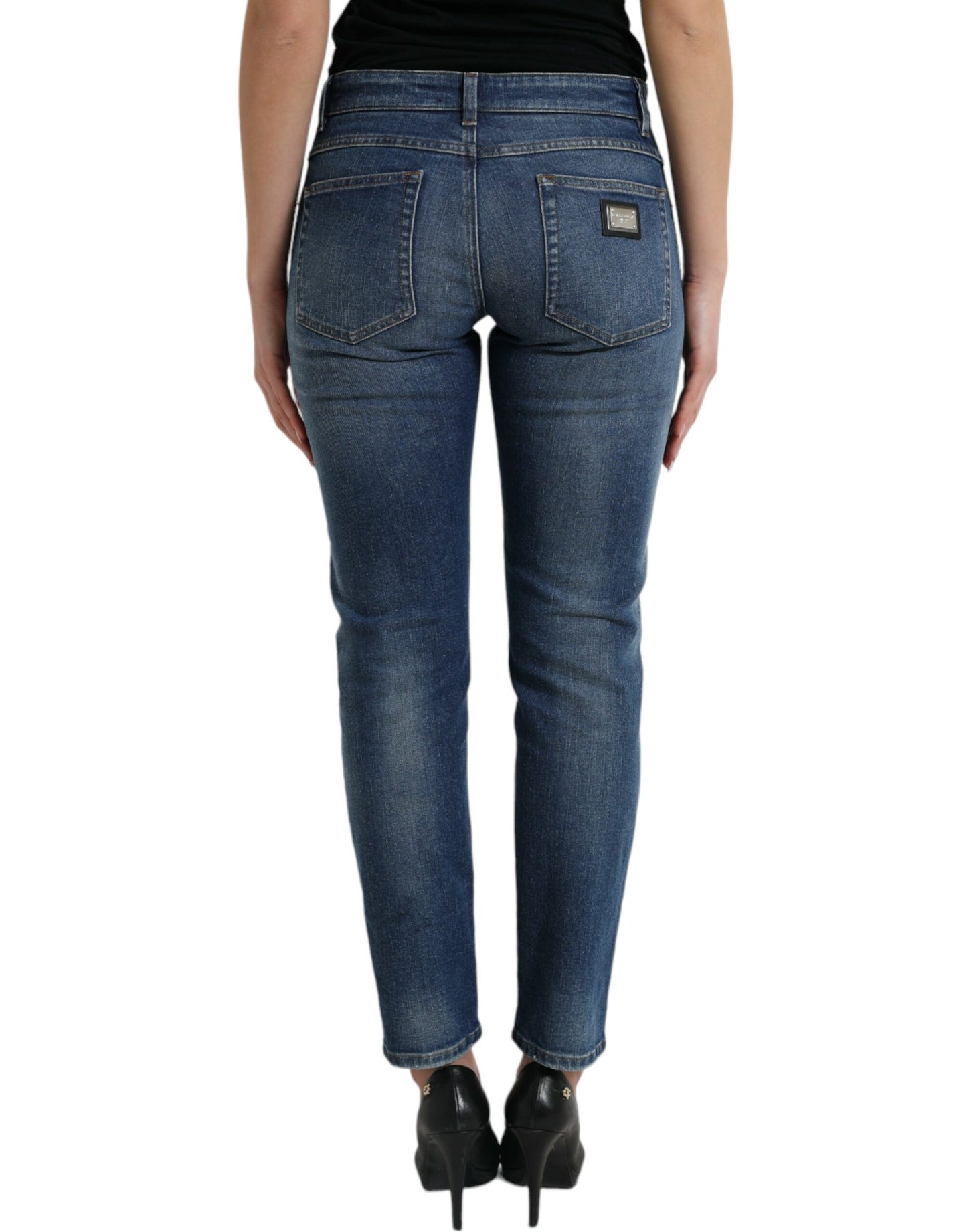 Dolce & Gabbana Chic Boyfriend Mid-Waist Stretch Jeans