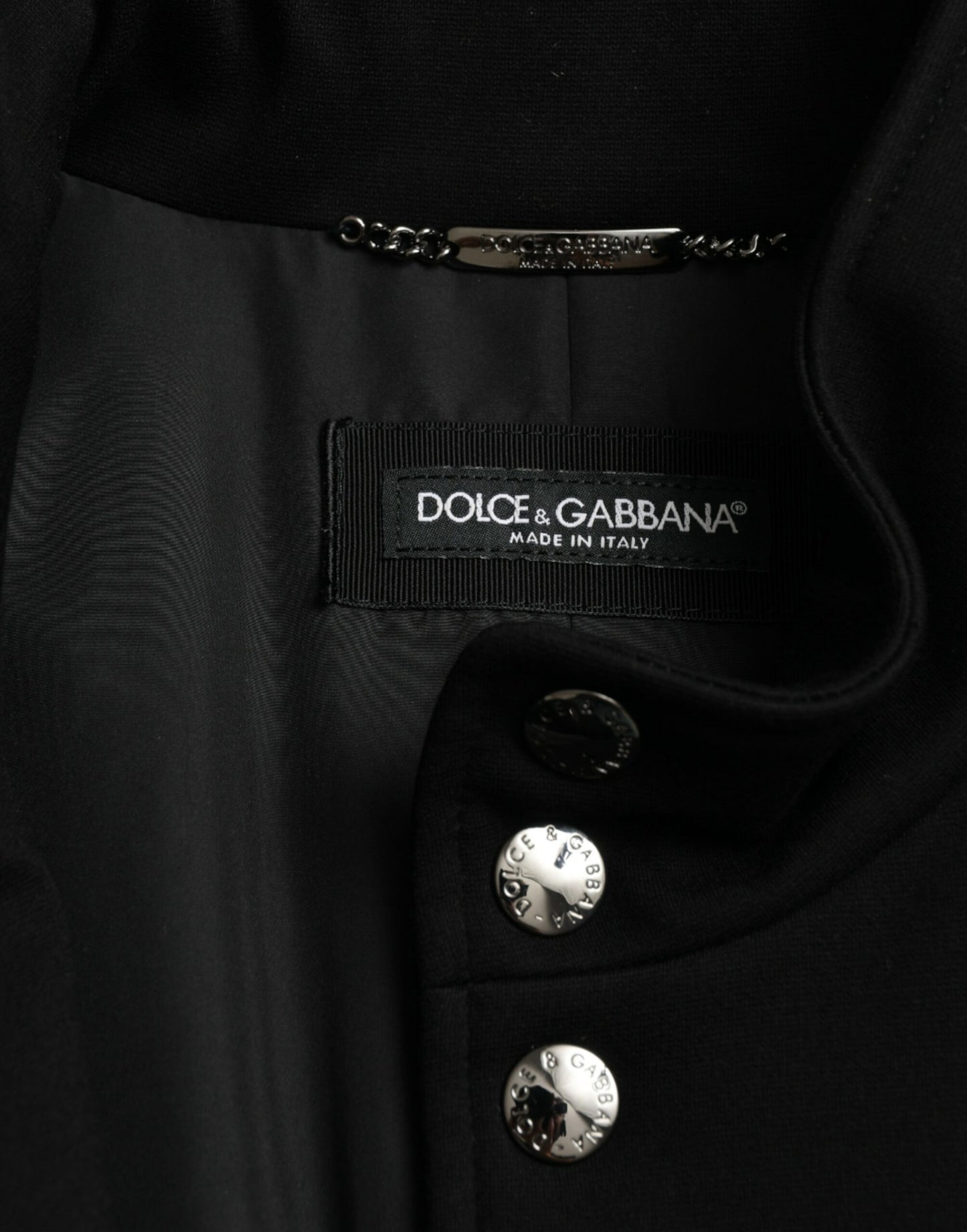 Dolce & Gabbana Elegant Black Sleeveless Vest Jacket