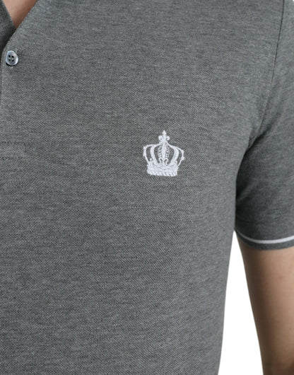 Dolce & Gabbana Elegant Grey Cotton Polo T-Shirt