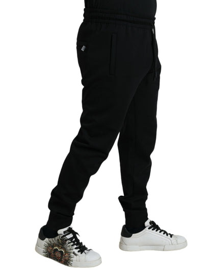 Dolce & Gabbana Elegant Black Jogger Pants - Cotton & Nylon Blend