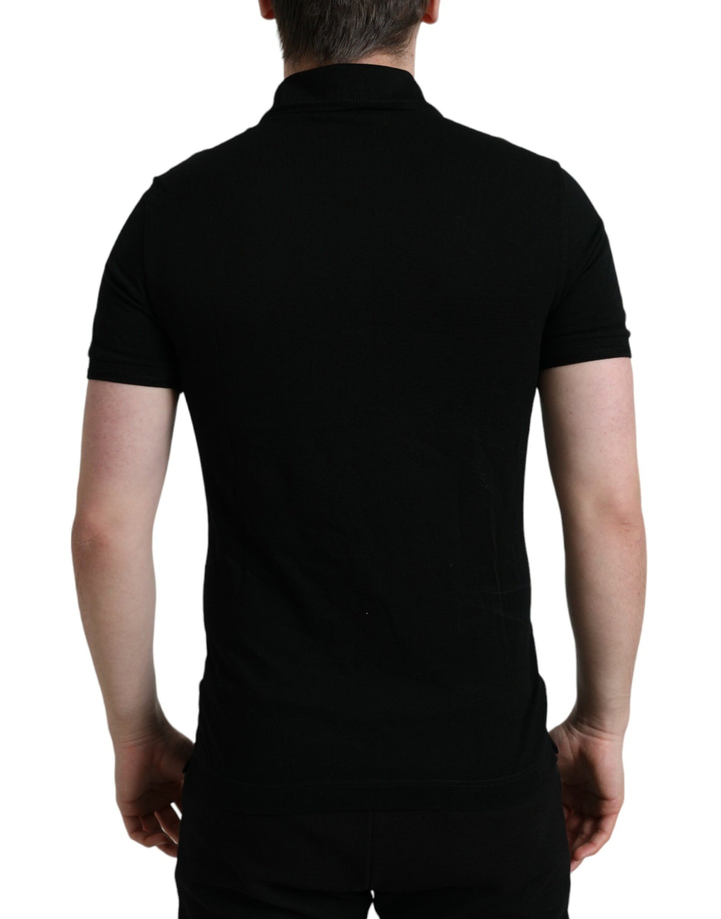 Dolce & Gabbana Elegant Black Cotton Polo Shirt