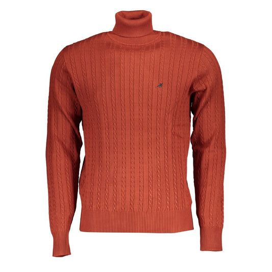 U.S. Grand Polo Elegant Bronze Turtleneck Sweater for Men