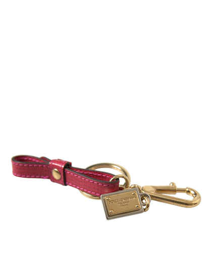 Dolce & Gabbana Stunning Red Leather Keychain