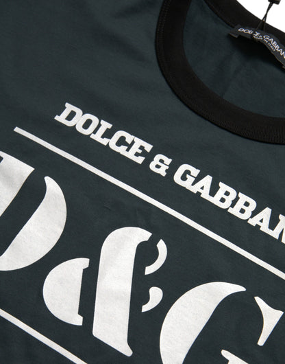 Dolce & Gabbana Blue Logo Print Crewneck Short Sleeve T-shirt