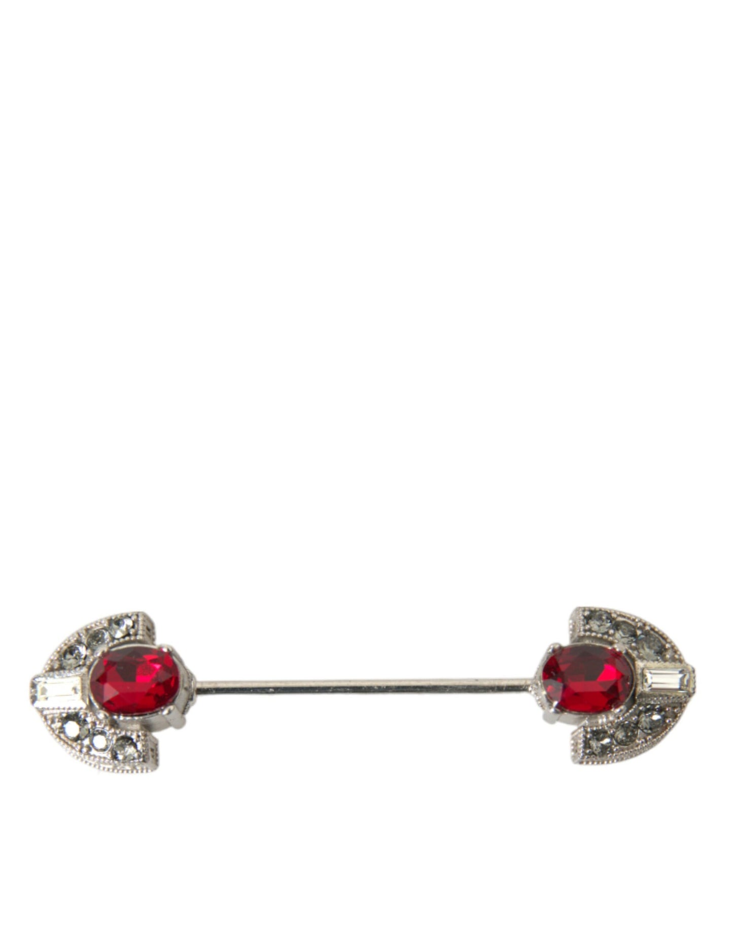 Dolce & Gabbana 925 Sterling Silver Crystals Pin Collar Brooch