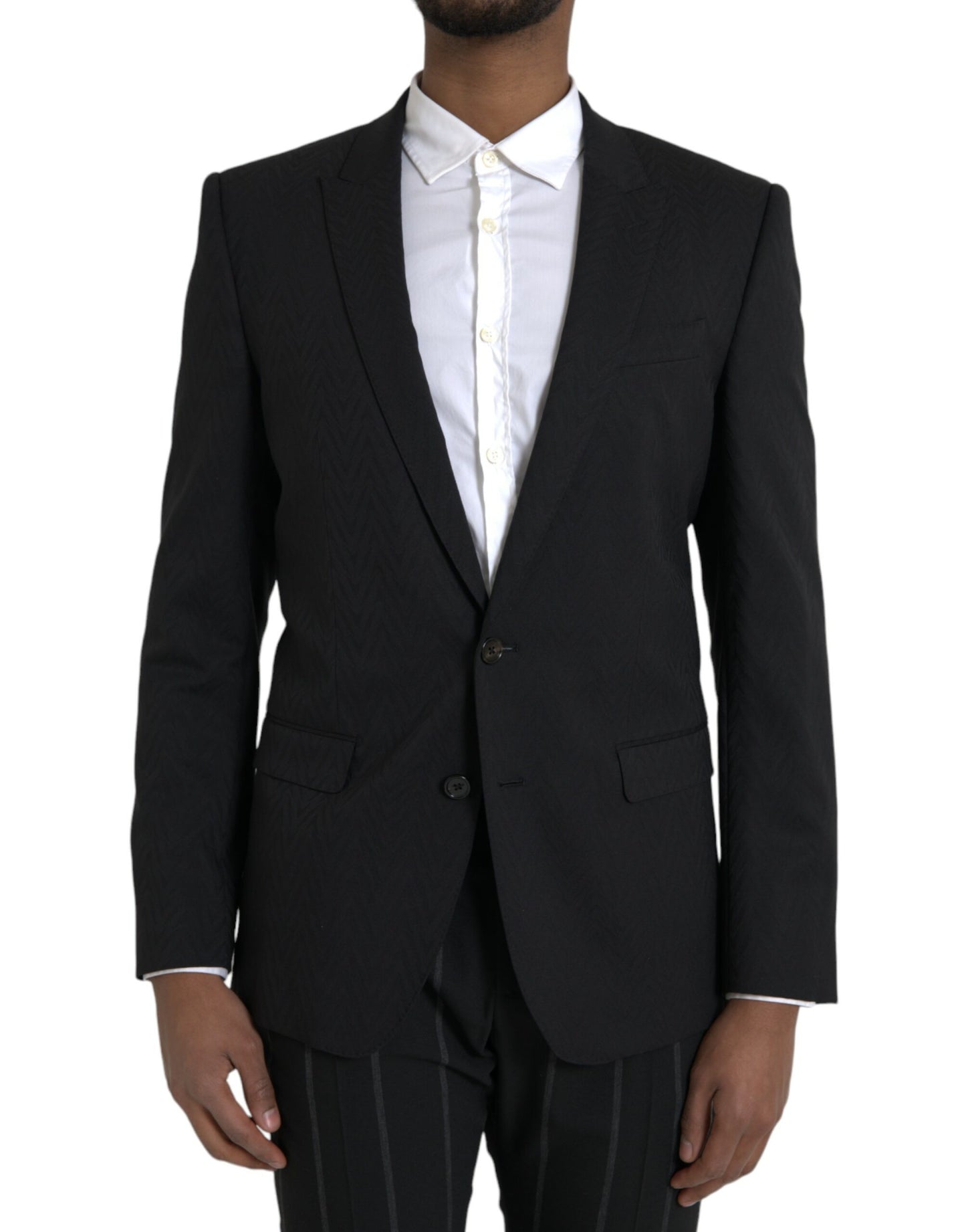 Dolce & Gabbana Black MARTINI Slim Fit Jacket Coat Blazer