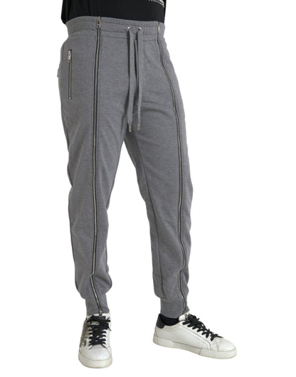 Dolce & Gabbana Gray Cotton Jogger Skinny Sweatpants Pants