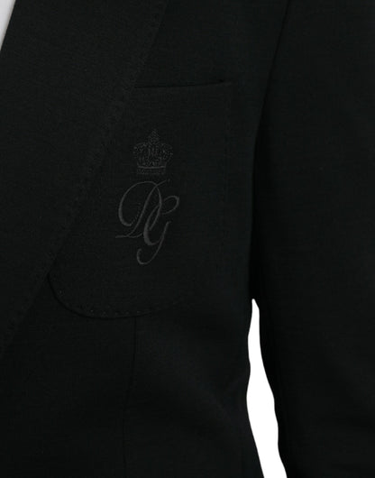 Dolce & Gabbana Black Wool 2 Piece Single Breasted Suit