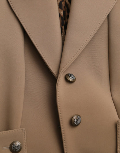 Dolce & Gabbana Brown Button Down Long Trench Coat Jacket