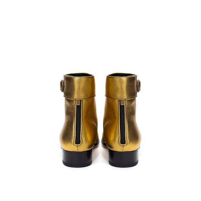 Saint Laurent Gold Leather Boot