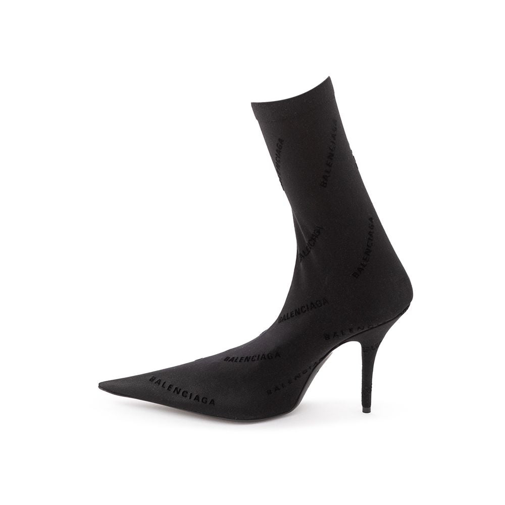 Balenciaga Elegant Black Spandex Statement Boots