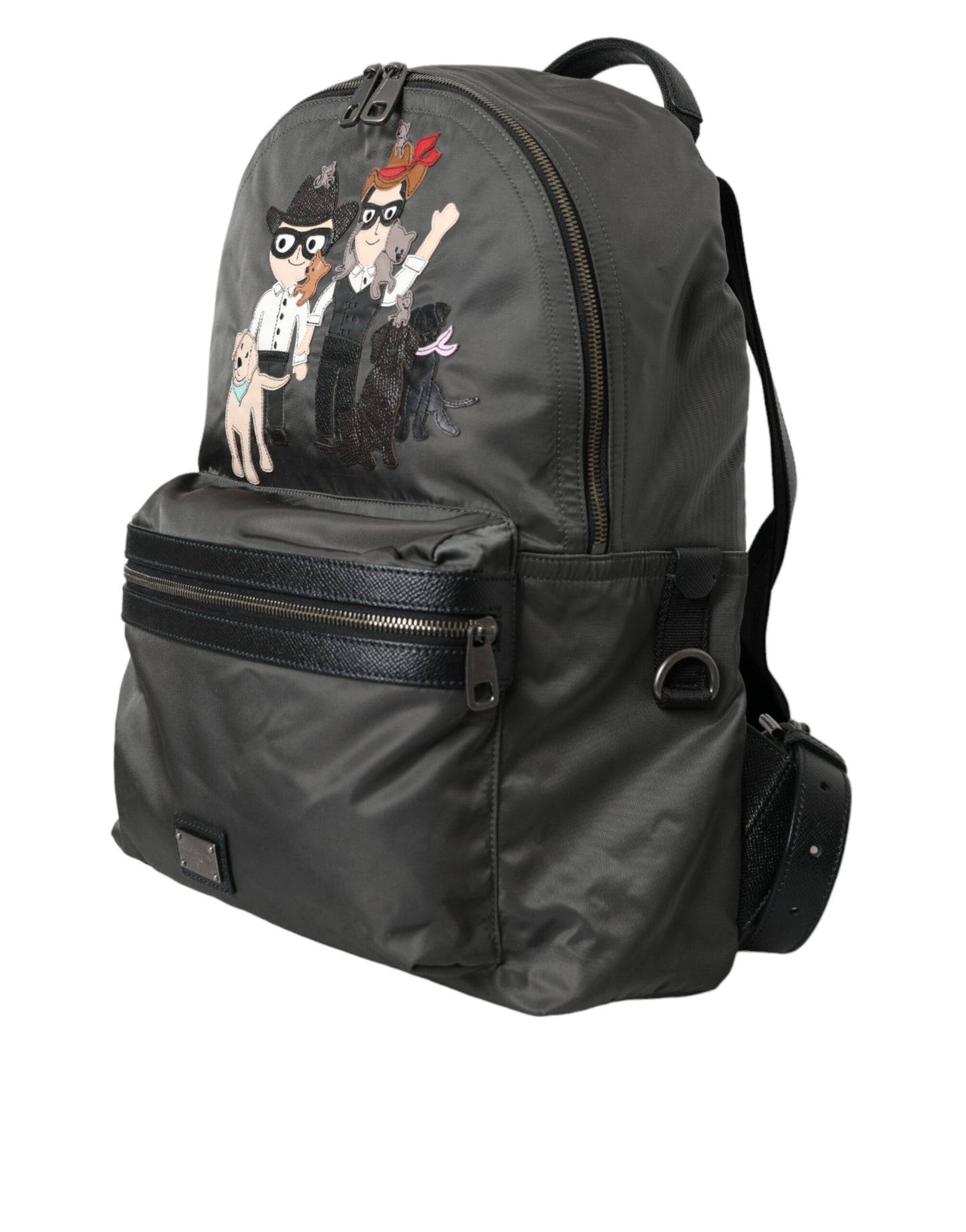 Dolce & Gabbana Dark Gray Nylon #DGFamily Patch Men Backpack Bag