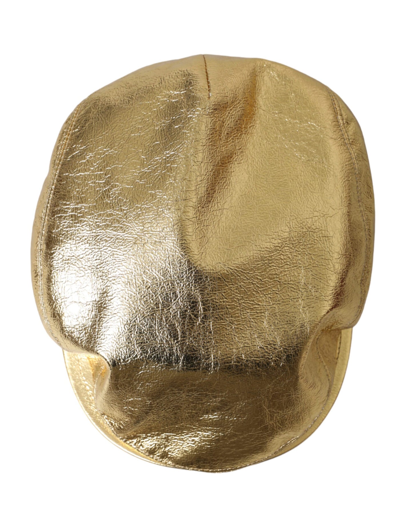 Dolce & Gabbana Metallic Gold Polyester Newsboy Hat Men