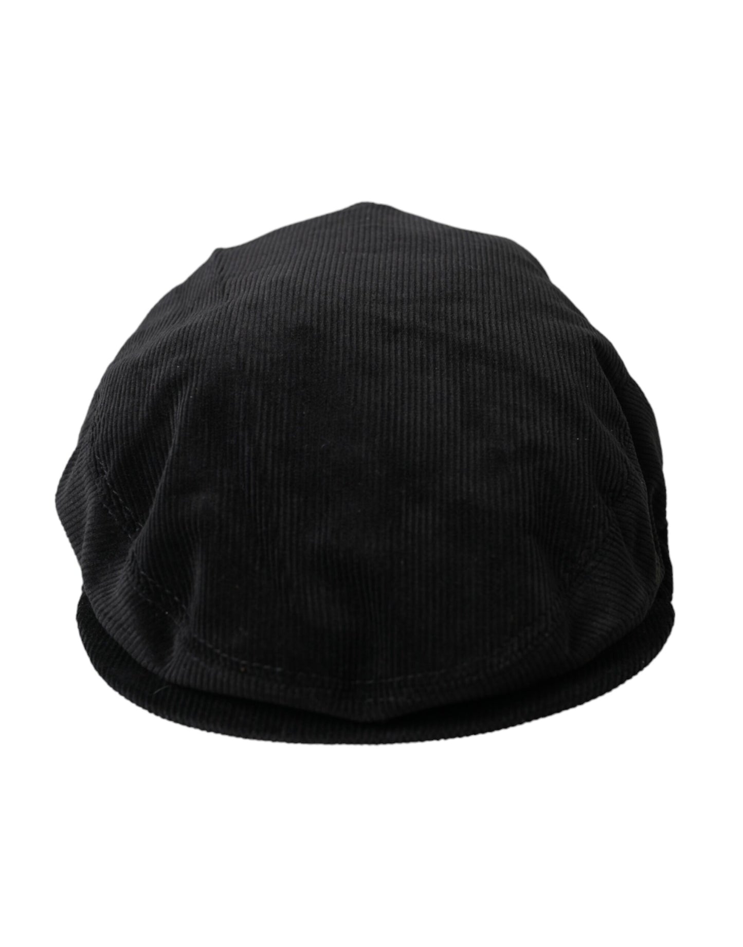 Dolce & Gabbana Black Corduroy Crown Newsboy Hat Men