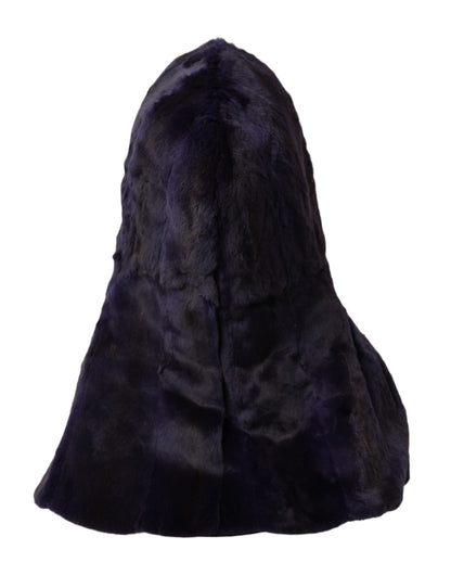 Dolce & Gabbana Black Weasel Fur Whole Head Wrap Hat